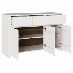 "Berkfield Sideboard ""drammen"" White 114X43X75,5 Cm Solid Wood Pine" - thumbnail 5