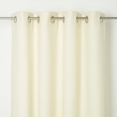GoodHome Kosti Cream Plain Unlined Eyelet Curtain (W)117Cm (L)137Cm, Single
