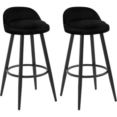 Black 2X Tall Bar Stool, Bar Chair With Backrest, Kitchen Stool, Breakfast Stool - image 1