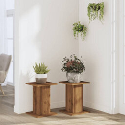 Walplus Plant Stands 2 Pcs Artisian Oak 30X30X40 Cm Engineered Wood - thumbnail 3