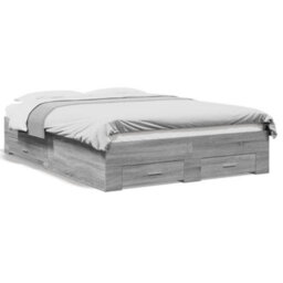Berkfield Bed Frame With Drawers Without Mattress Grey Sonoma 135X190 Cm Double - thumbnail 2