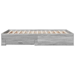 Berkfield Bed Frame With Drawers Without Mattress Grey Sonoma 135X190 Cm Double - thumbnail 5