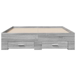 Berkfield Bed Frame With Drawers Without Mattress Grey Sonoma 135X190 Cm Double - thumbnail 4