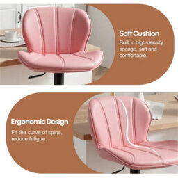 Pink 2 X Bar Stools Swivel Gas Lift Barstool For Kitchen Counter Seating Cafe Chair - thumbnail 4