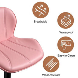 Pink 2 X Bar Stools Swivel Gas Lift Barstool For Kitchen Counter Seating Cafe Chair - thumbnail 3