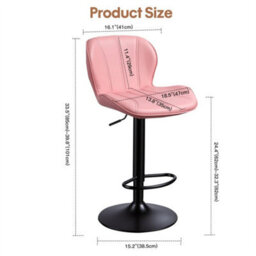 Pink 2 X Bar Stools Swivel Gas Lift Barstool For Kitchen Counter Seating Cafe Chair - thumbnail 2