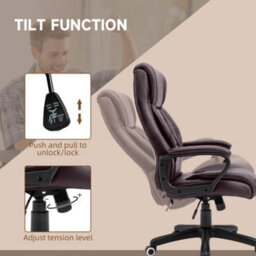 Vinsetto High Back 6 Points Vibration Massage Executive Office Chair, Brown - thumbnail 5