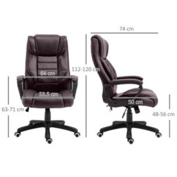 Vinsetto High Back 6 Points Vibration Massage Executive Office Chair, Brown - thumbnail 3