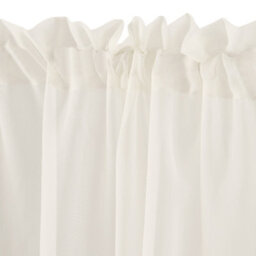 Thehotsale Living Room Solid Colour Sheer Polyester Curtains Pair In Ivory White - thumbnail 5