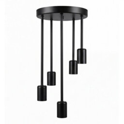 Emitto Ceiling Lights 5 Lights Flush Fitting Pendant Lamp E27 Base Black - thumbnail 3
