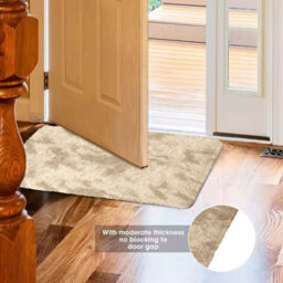 Ameha Tie Dye Cream Shaggy Rug Small 50X80Cm Non-Slip Door Mat Soft Thick Pile Door & Bedside Rugs - thumbnail 2