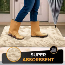Ameha Tie Dye Cream Shaggy Rug Small 50X80Cm Non-Slip Door Mat Soft Thick Pile Door & Bedside Rugs - thumbnail 5