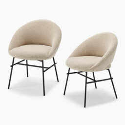 Furniturebox Uk 2X Nella Beige Fabric Dining Chairs - thumbnail 5
