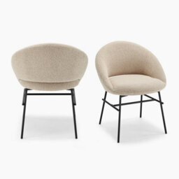 Furniturebox Uk 2X Nella Beige Fabric Dining Chairs - thumbnail 6