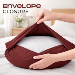 Bedlooms Dyed Pillowcase Pair- Soft Plain Pillow Covers Burgundy Envelop Closure - Easy Care Pillowcase Bedding Set 50X75 Cm - thumbnail 2