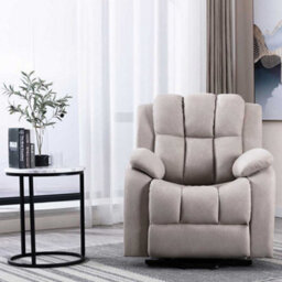 More4Homes Rise Recliner Chair With Single Motor, Remote Control And Pocket Storage In Leather-Look Pumice Technology Fabric - thumbnail 8