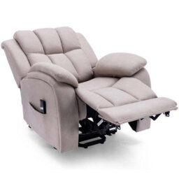 More4Homes Rise Recliner Chair With Single Motor, Remote Control And Pocket Storage In Leather-Look Pumice Technology Fabric - thumbnail 3