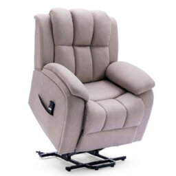 More4Homes Rise Recliner Chair With Single Motor, Remote Control And Pocket Storage In Leather-Look Pumice Technology Fabric - thumbnail 4