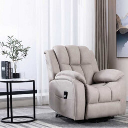 More4Homes Rise Recliner Chair With Single Motor, Remote Control And Pocket Storage In Leather-Look Pumice Technology Fabric - thumbnail 7