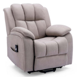 More4Homes Rise Recliner Chair With Single Motor, Remote Control And Pocket Storage In Leather-Look Pumice Technology Fabric - thumbnail 2