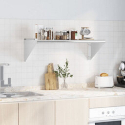 Berkfield Wall Shelf 100X45X31 Cm Silver Stainless Steel - thumbnail 3