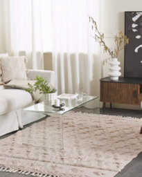 Beliani Rug Suluova Beige 140 X 200 Cm Cotton - thumbnail 2