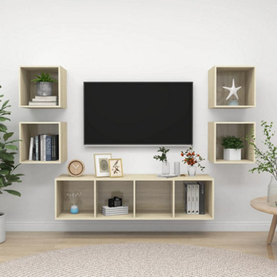 Berkfield 5 Piece Tv Cabinet Set Sonoma Oak Engineered Wood - image 1