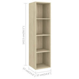 Berkfield 5 Piece Tv Cabinet Set Sonoma Oak Engineered Wood - thumbnail 7