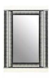 Orsina Issey Wall Mirror, Black, White, Natural, Glass, Wood