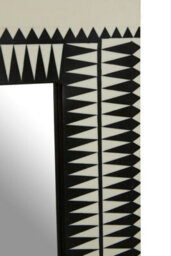 Orsina Issey Wall Mirror, Black, White, Natural, Glass, Wood - thumbnail 3