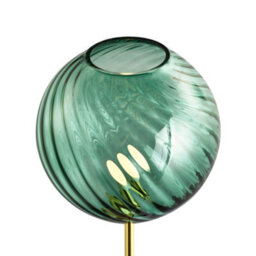 Happy Homewares Designer Chic Floor Lamp With Brushed Gold Base And Emerald Green Glass Shade - thumbnail 3