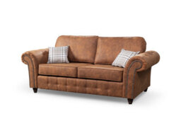 Kansas 3+2 Sofa Set Brown Suede Fabric - thumbnail 2