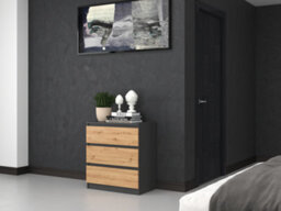 M3 Malwa Chest Of Drawers Anthracite Artisan Oak - thumbnail 3