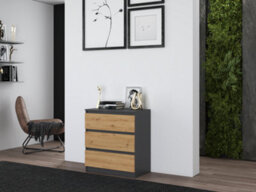 M3 Malwa Chest Of Drawers Anthracite Artisan Oak - thumbnail 6