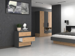 M3 Malwa Chest Of Drawers Anthracite Artisan Oak - thumbnail 4