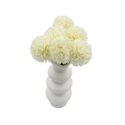 Woodside Home Living Artificial Chrysanthemum Ball Flowers - Ivory Set Of 6 - image 1