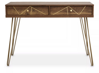 Premier Housewares Interiors By Premier Compact And Versatile Console Table, Ample Storage Metallic Furniture, Timeless Design Hallway Table - image 1