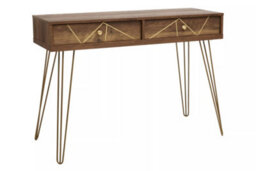 Premier Housewares Interiors By Premier Compact And Versatile Console Table, Ample Storage Metallic Furniture, Timeless Design Hallway Table - thumbnail 3