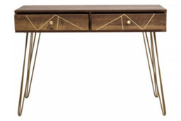 Premier Housewares Interiors By Premier Compact And Versatile Console Table, Ample Storage Metallic Furniture, Timeless Design Hallway Table - thumbnail 2
