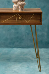 Premier Housewares Interiors By Premier Compact And Versatile Console Table, Ample Storage Metallic Furniture, Timeless Design Hallway Table - thumbnail 7