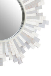 Orsina Sunburst Grey And White Wooden Wall Mirror - thumbnail 5