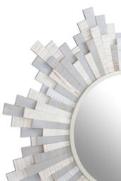 Orsina Sunburst Grey And White Wooden Wall Mirror - thumbnail 3