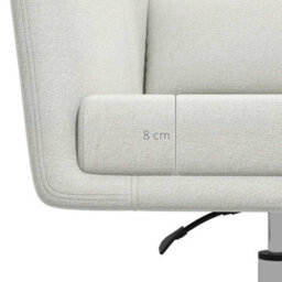 Homcom Stylish Retro Linen Swivel Tub Chair Steel Frame Cushion Seat White - thumbnail 8