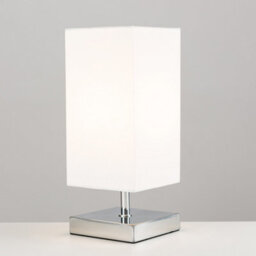 Valuelights Pair Of Modern Square Polished Chrome Touch Table Lamps With White Shades - thumbnail 3