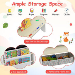 Costway Kids Art Easel And Chair Set Wooden Toddler Activity Table W/ Whiteboard - thumbnail 8
