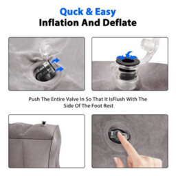 Grey  Inflatable Three Layer Footrest Leg Foot Rest - thumbnail 5