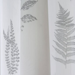 "Tyrone Textiles Bracken Grey Leaf Print Linen-Look Voile Panel - Pair 140 X 229 Cm (55X90"")" - thumbnail 3