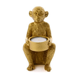 Hestia Gold Finish Monkey Tea Light Holder