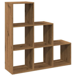 Walplus Room Divider Bookcase 3-Tier Artisan Oak 99X29X99 Cm Engineered Wood - thumbnail 2