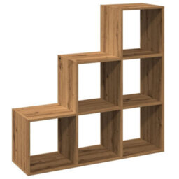 Walplus Room Divider Bookcase 3-Tier Artisan Oak 99X29X99 Cm Engineered Wood - thumbnail 7